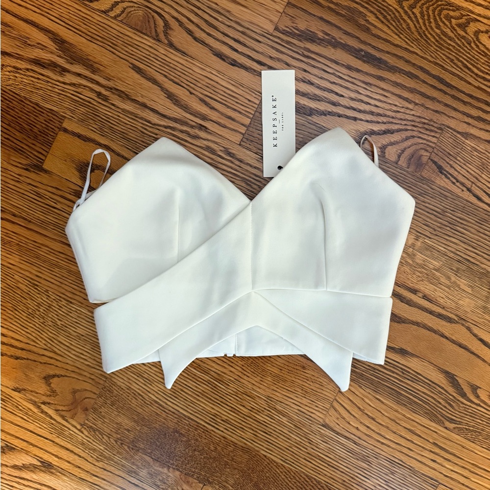 KEEPSAKE the Label Cream Crop Top | 2/XS